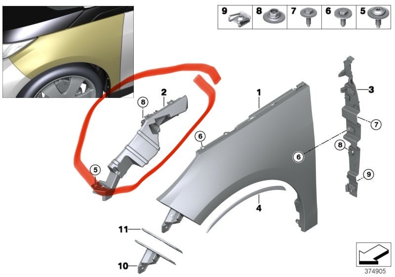 Electric Vehicle Parts: BMW I3 Wing Bracket (Front)