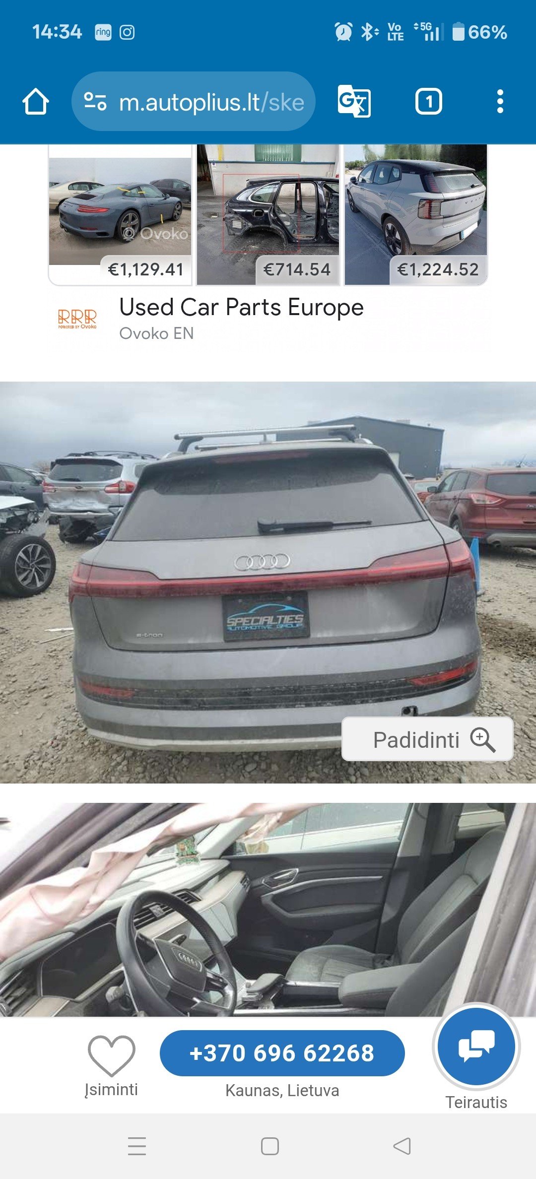 Electric Vehicle Parts: AUDI E-Tron Bumper (Rear)