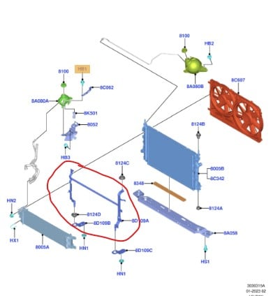 Van Parts: FORD Transit Custom radiator bracket